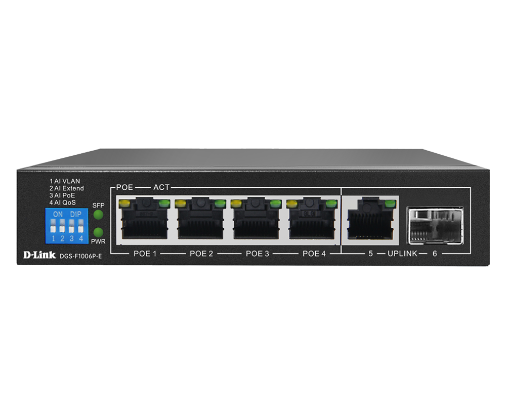 D LINK 4 PORT POE (DES-F1006P-E)